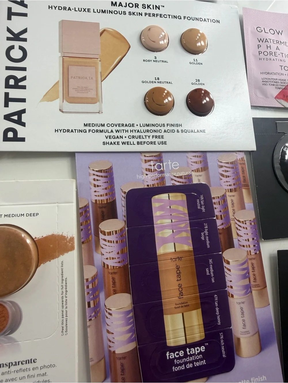 Giorgio Armani Foundation Shade Samples in Beige and Brown Tones